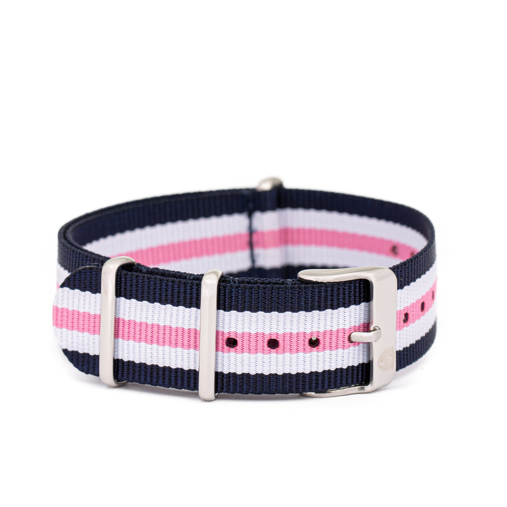Navy/Pink/White Canvas Band