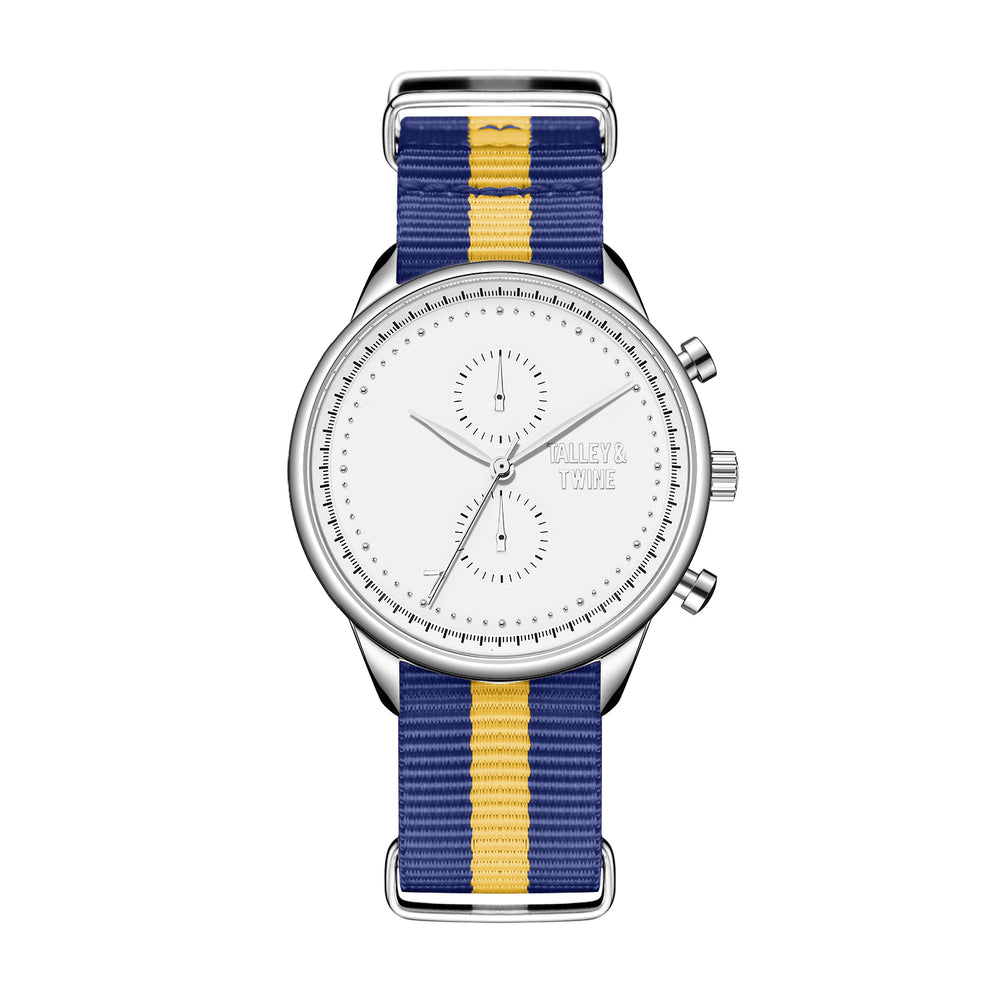 White & Silver - Blue & Gold Canvas Band