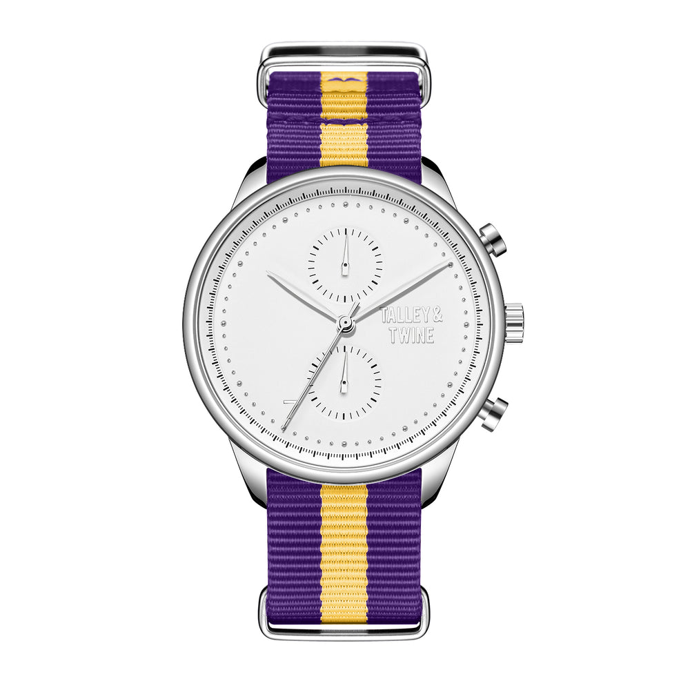 White & Silver - Purple & Gold Canvas Band