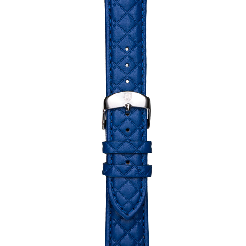 Blue/Silver Leather Band
