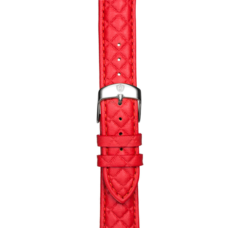 Red/Silver Leather Band