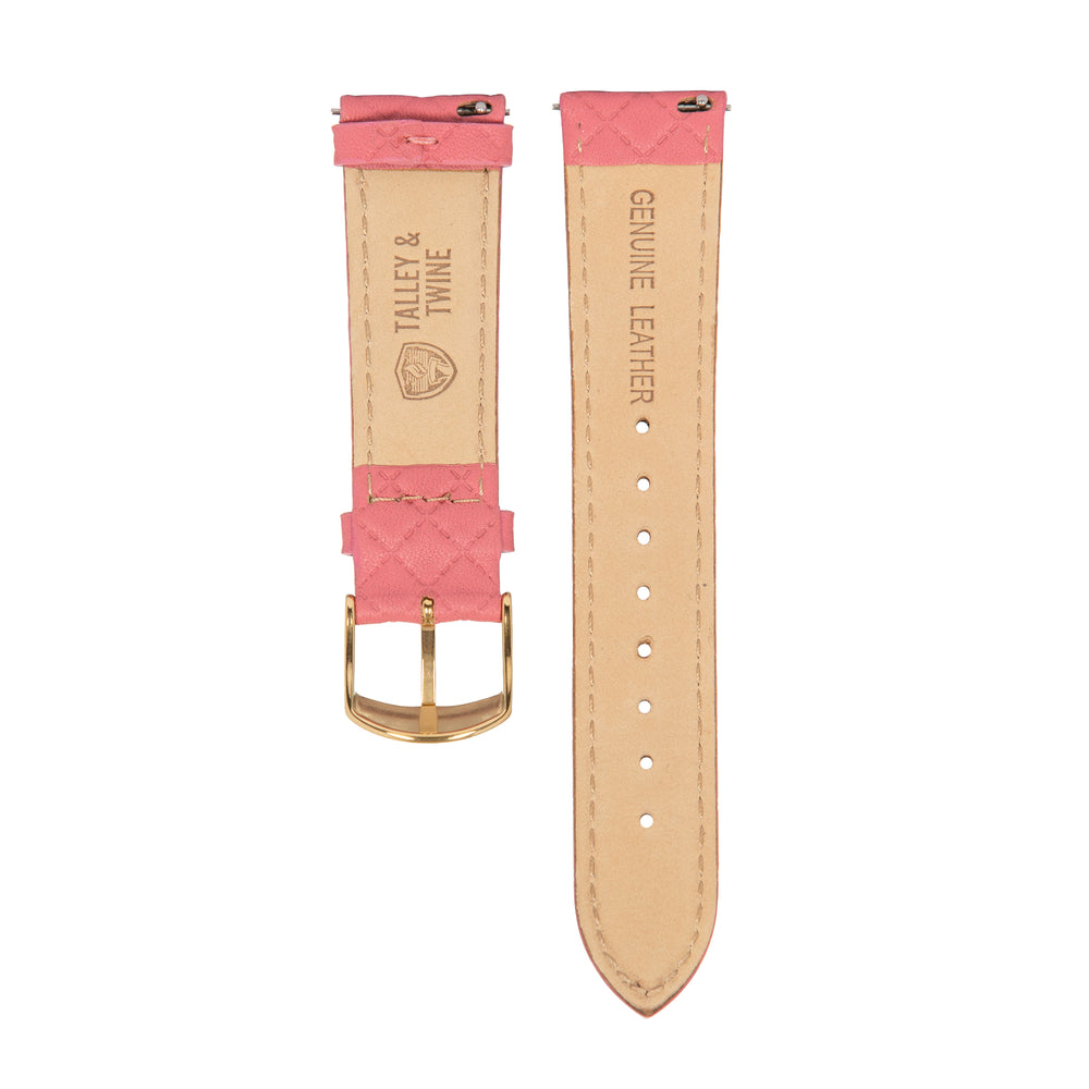 Hot Pink Leather Band w/ Gold Accent